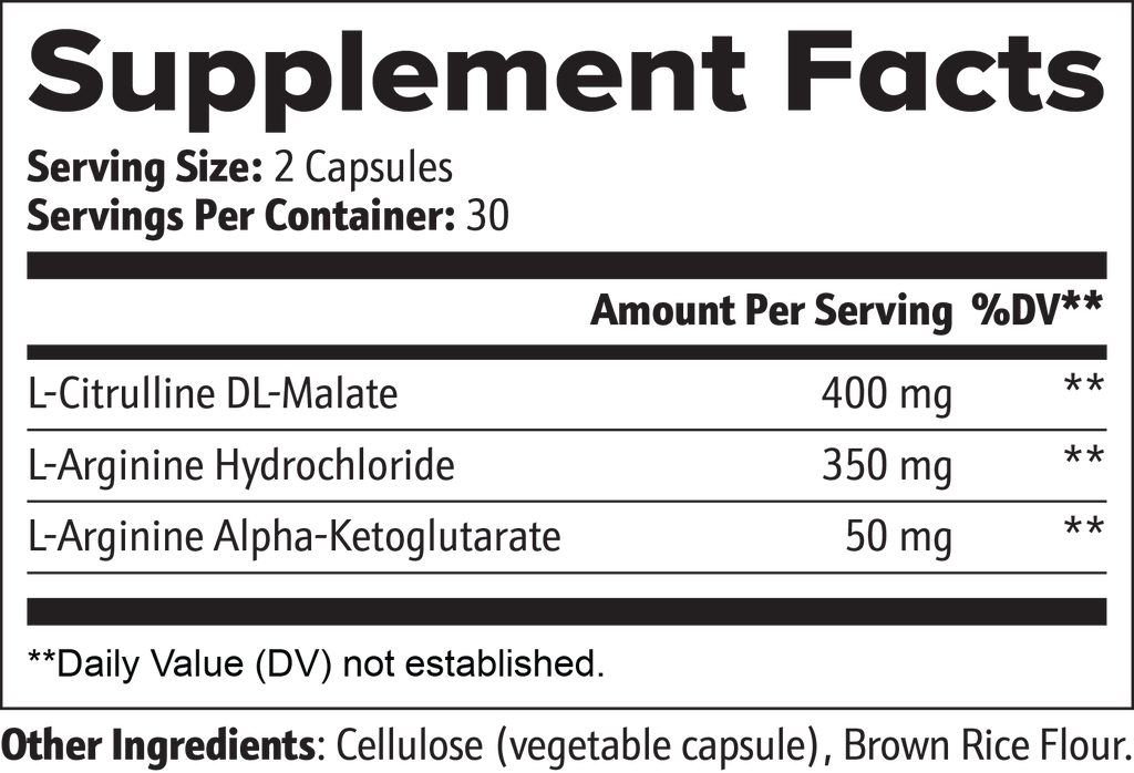 L-Citrulline & L-Arginine Stack — Supplement Facts