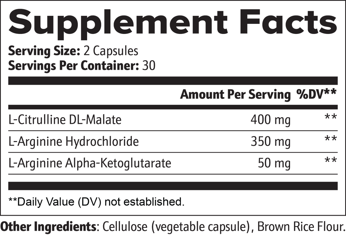 L-Citrulline & L-Arginine Stack — Supplement Facts